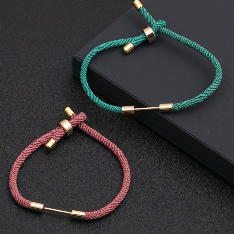 fashion color retractable adjustable basic red milan rope women's diy copper bracelet