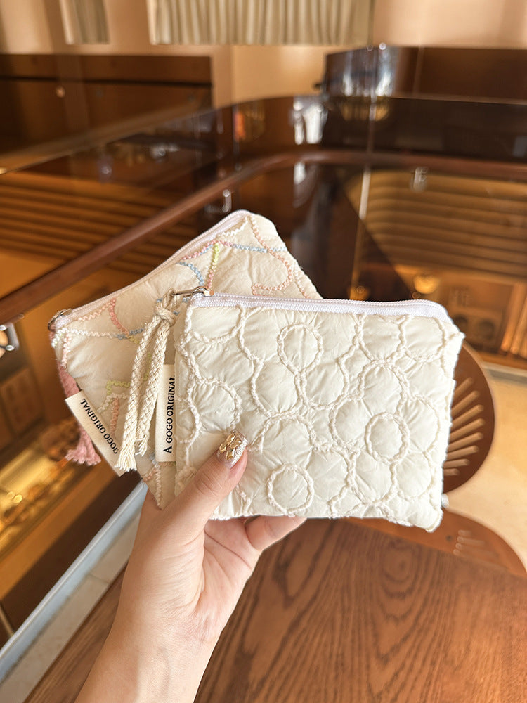 Elegant Streetwear Heart Shape Polyester Square Makeup Bags