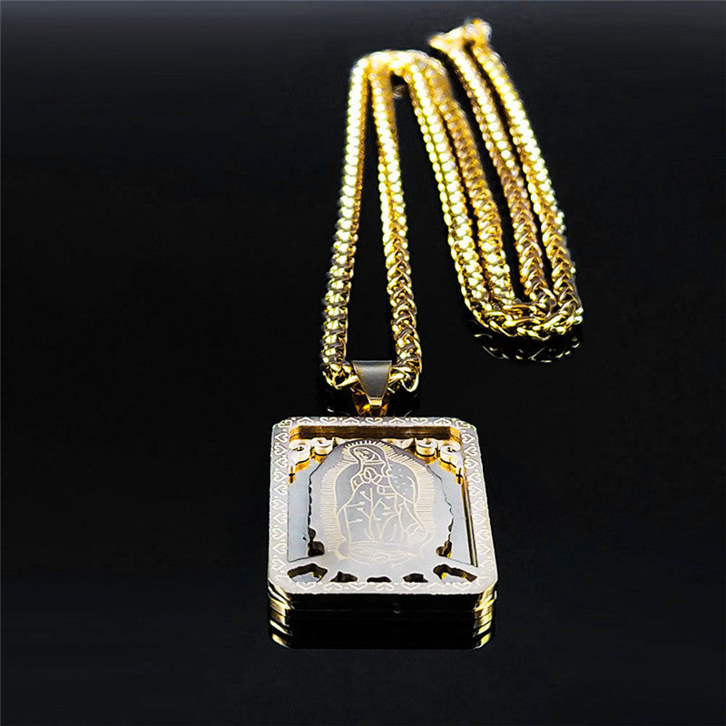 Jewelry Retro Geometric 304 Stainless Steel Polishing Pendant Necklace