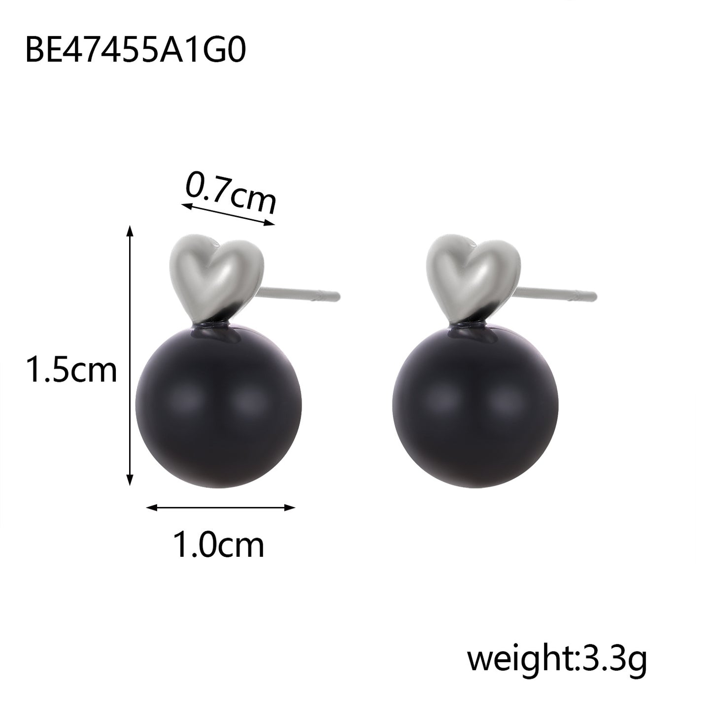 1 Pair Simple Style Geometric Heart Shape 304 Stainless Steel Ear Studs