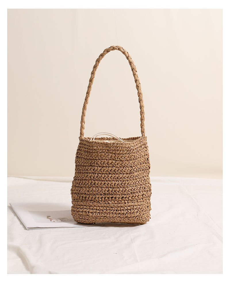 Women's Medium Paper Floral Elegant Streetwear Square String Straw Bag