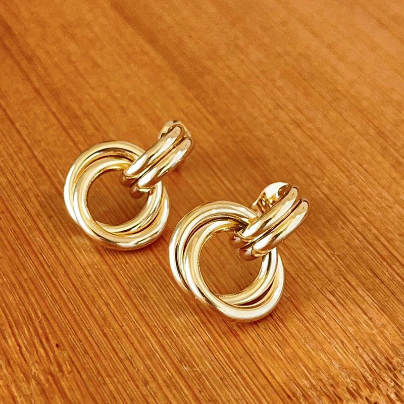 1 Pair Simple Style Classic Style Solid Color Plating Titanium Steel Ear Studs - CEJEW