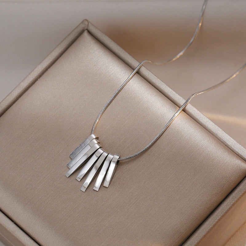 simple style geometric titanium steel plating necklace