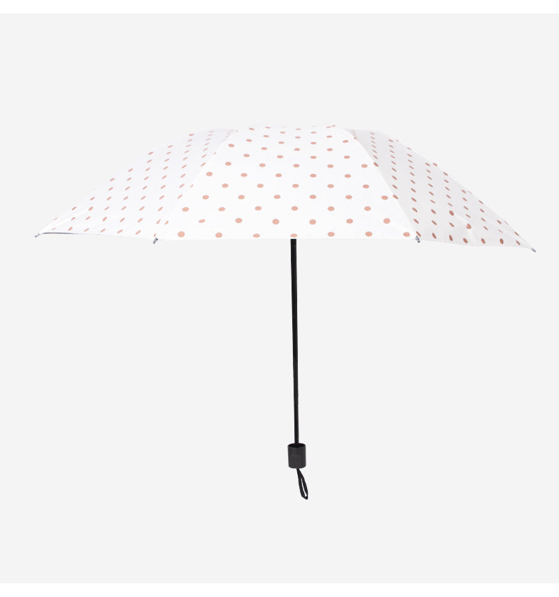 Retro Round Dots Polyester Iron Umbrella Rain Gear