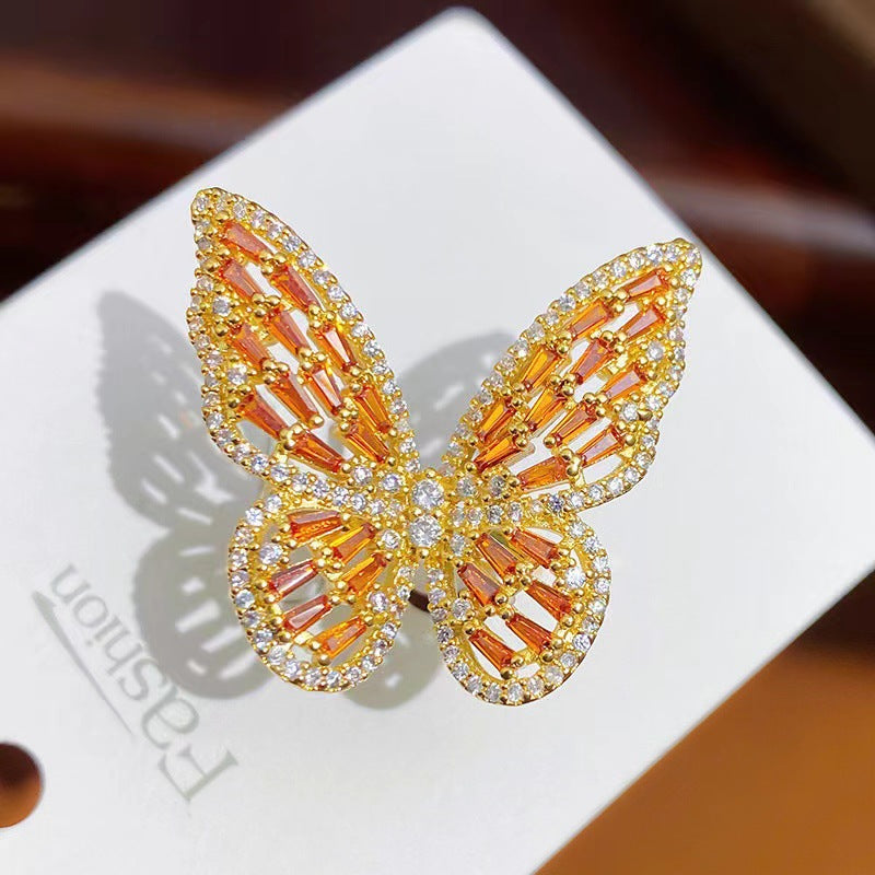 Copper Plating Butterfly Open Rings