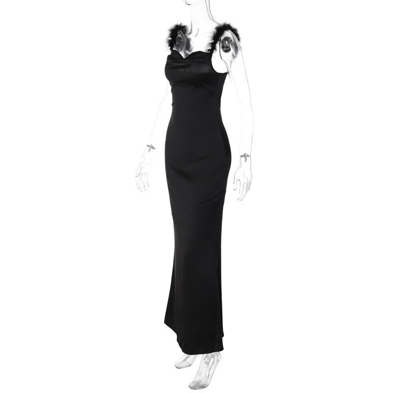 Women's Sheath Dress Streetwear U Neck Sleeveless Solid Color Maxi Long Dress Holiday