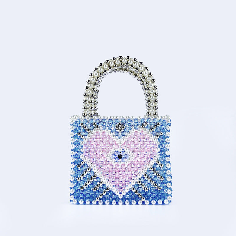 Women's Medium Arylic Heart Shape Elegant Streetwear Beading Square Open Square Bag