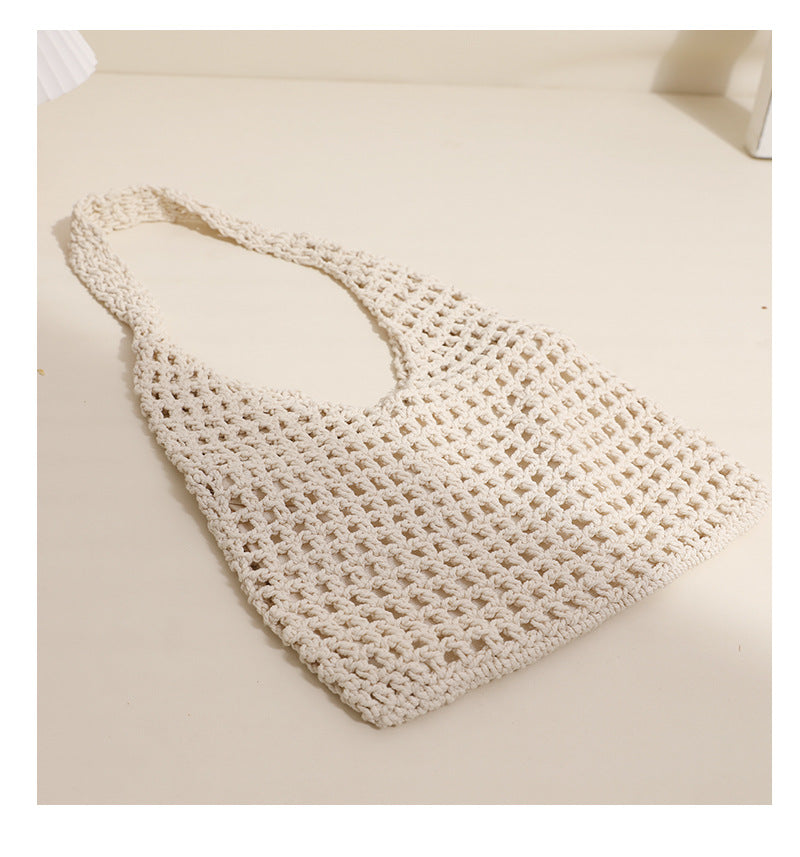 Women's Medium Cotton Solid Color Elegant Streetwear Weave Square String Straw Bag