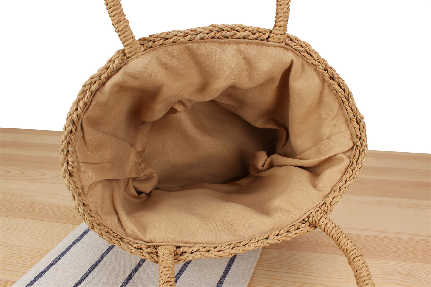 Women's Medium Paper Solid Color Elegant Streetwear Weave Shell String Straw Bag