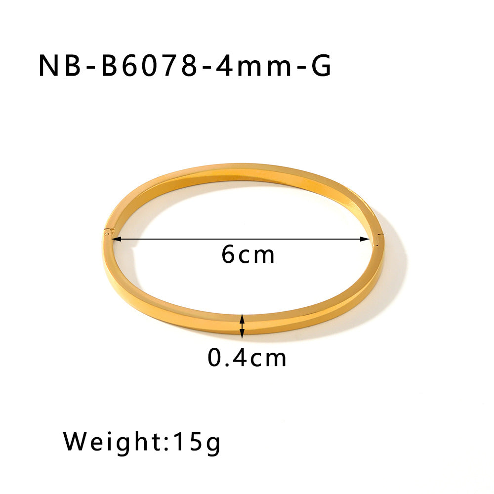 IG Style Simple Style Geometric 304 Stainless Steel Bangle In Bulk