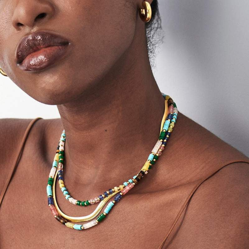 ig style geometric natural stone necklace in bulk