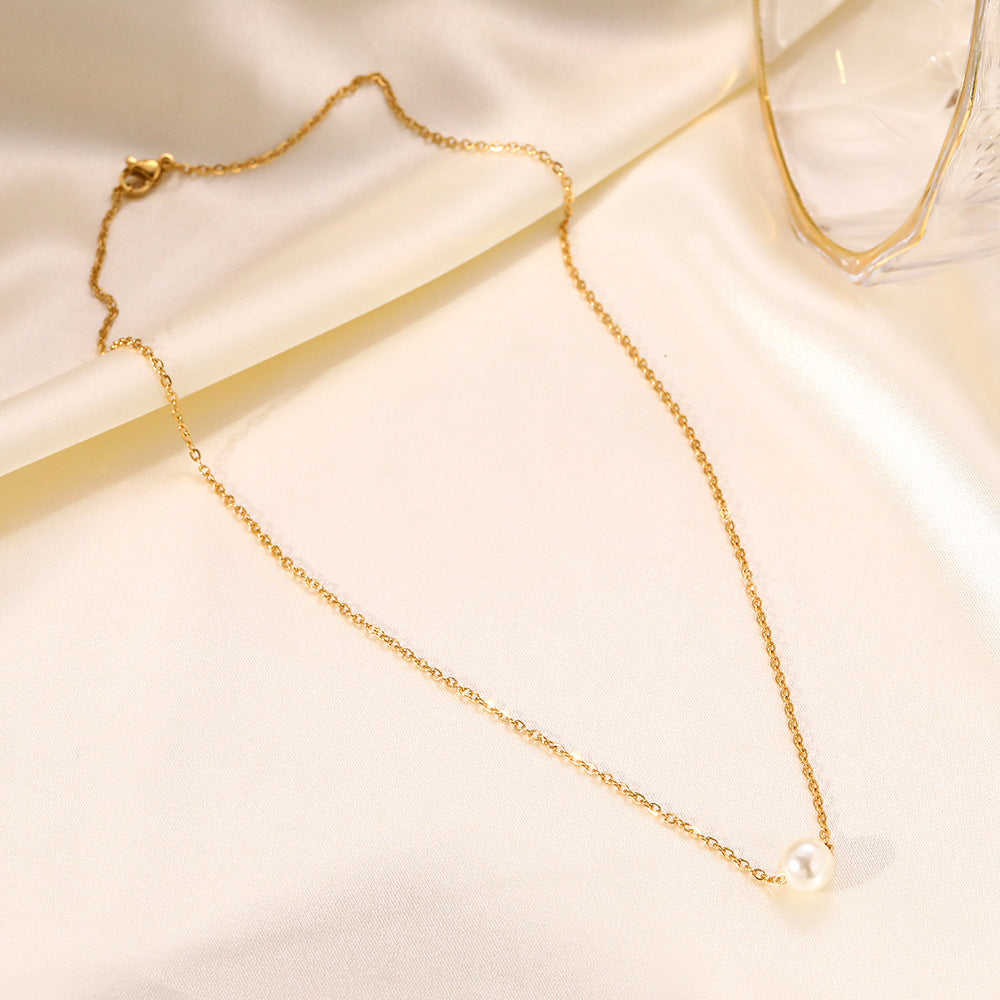 Jewelry Casual Simple Style Geometric 304 Stainless Steel Imitation Pearl Stainless Steel Necklaces