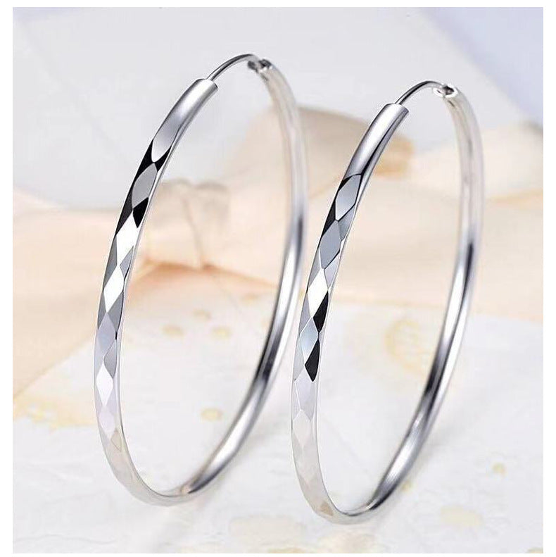 1 Pair Elegant Simple Style Geometric Plating Copper Hoop Earrings