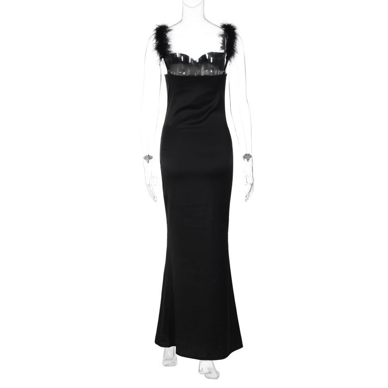 Women's Sheath Dress Streetwear U Neck Sleeveless Solid Color Maxi Long Dress Holiday