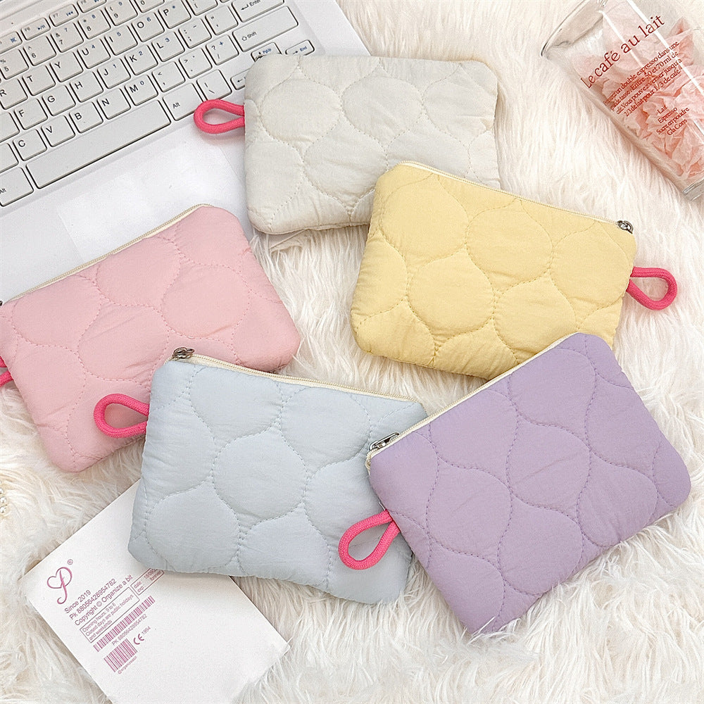 Streetwear Solid Color Polyester Square Makeup Bags