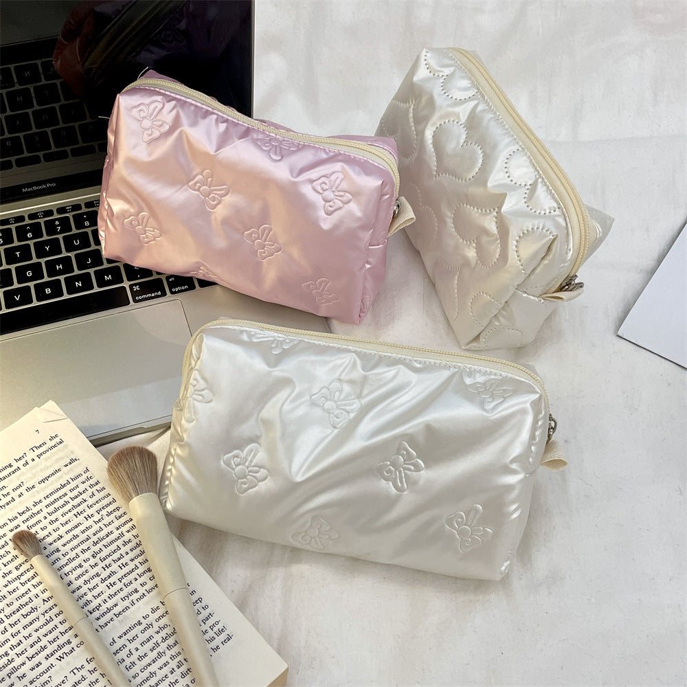 Streetwear Solid Color pu Square Makeup Bags