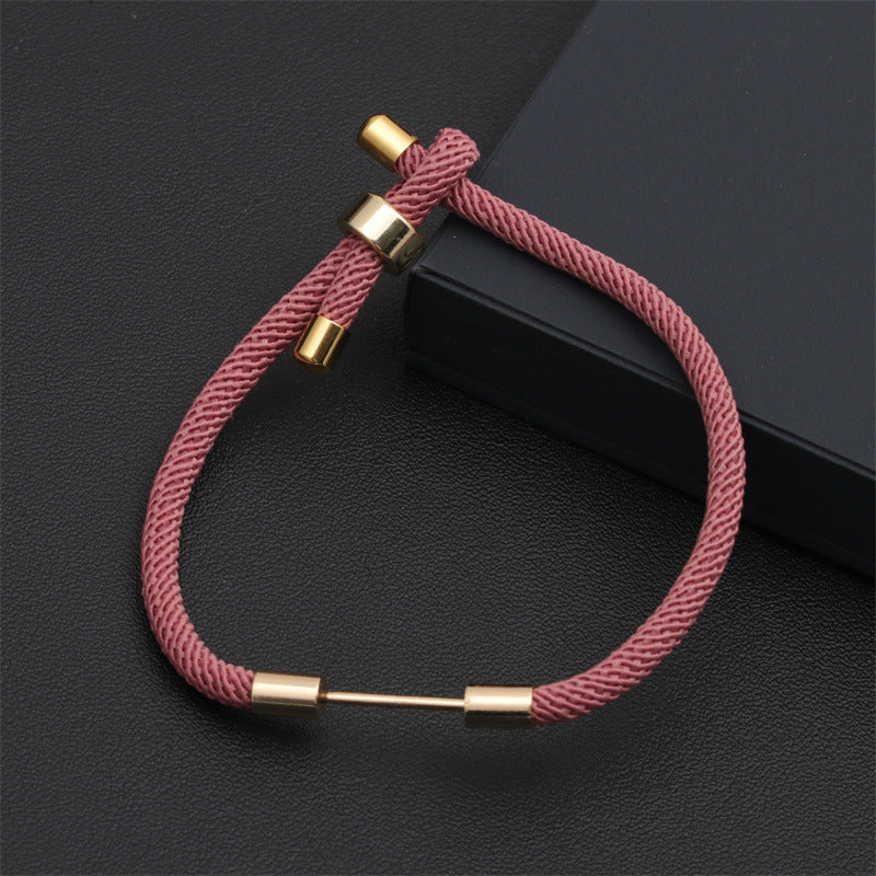 fashion color retractable adjustable basic red milan rope women's diy copper bracelet