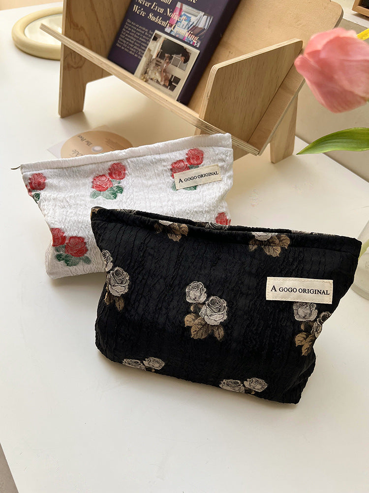 Elegant Streetwear Flower Polyester Square Makeup Bags