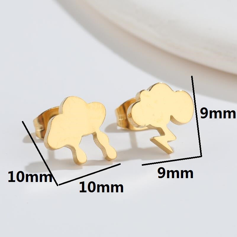 Fashion Geometric Plating 201 Stainless Steel No Inlaid 18K Gold Plated Ear Studs