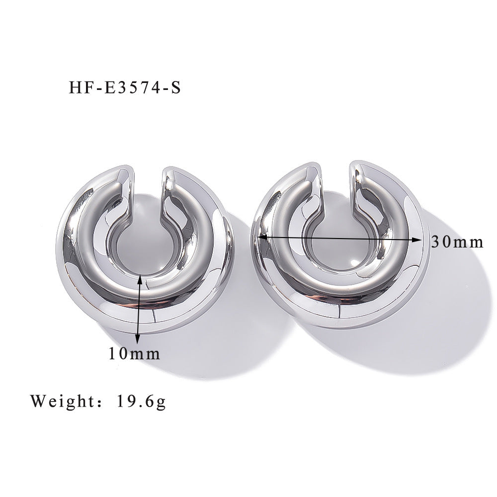 1 Piece Simple Style Classic Style Solid Color Plating 304 Stainless Steel Ear Cuffs