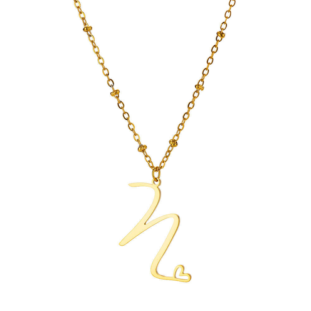 Jewelry IG Style Sweet Letter Heart Shape 304 Stainless Steel Plating Hollow Out Pendant Necklace