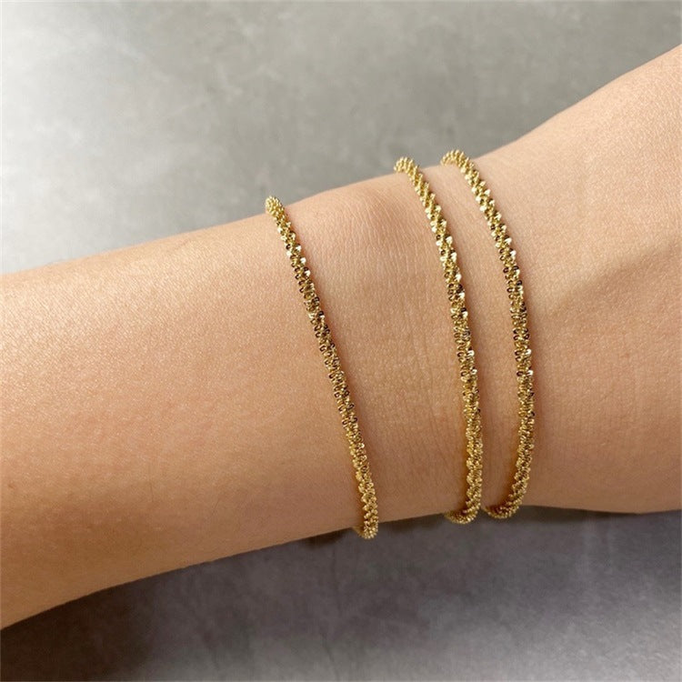 Simple Style Geometric Stainless Steel 14K Gold Plated Bracelets In Bulk