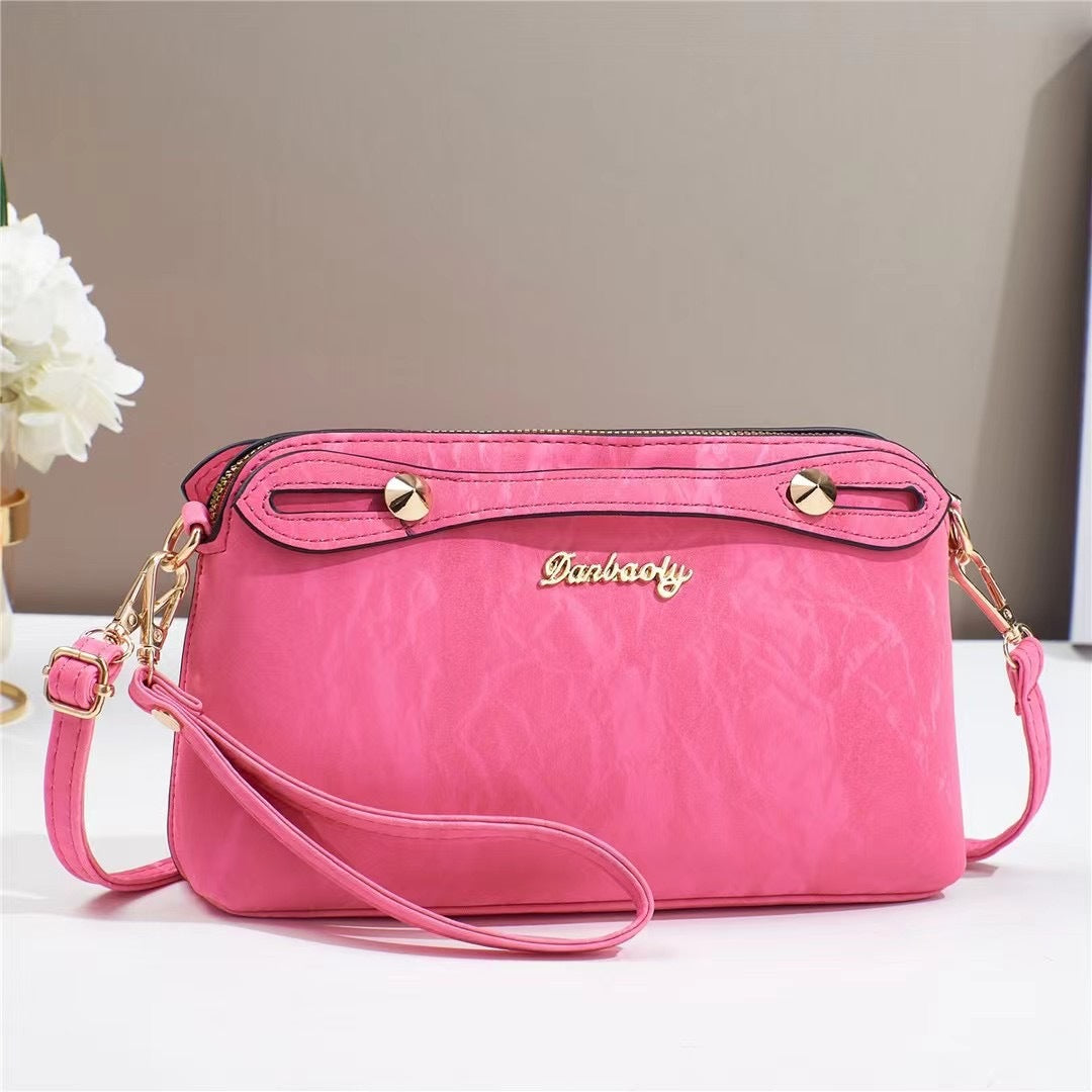 Women's Small PU Solid Color Streetwear Square Zipper Square Bag