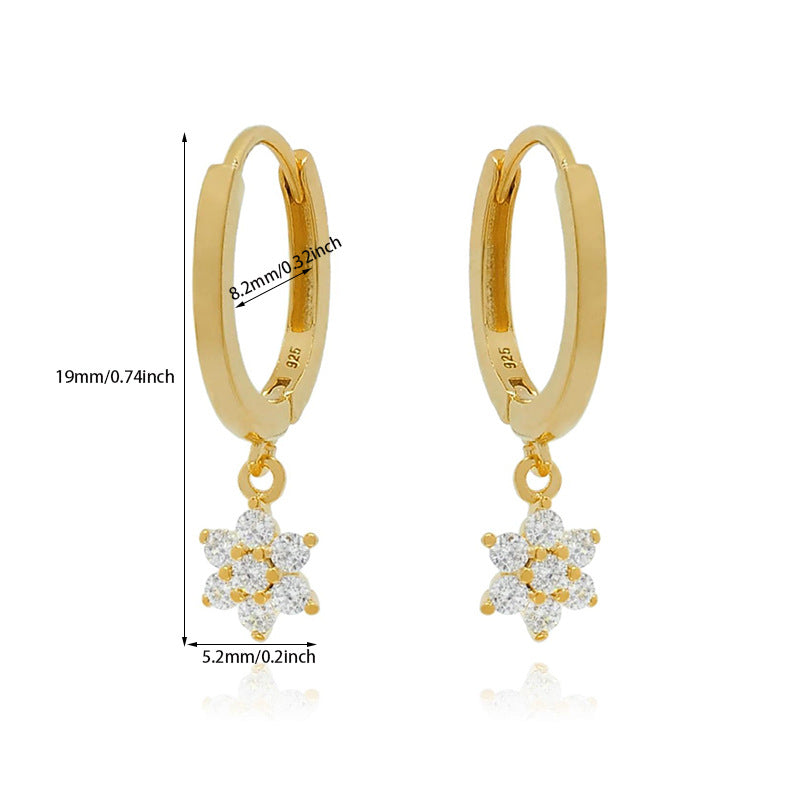 1 Pair Simple Style Classic Style Star Heart Shape Inlay Copper Zircon Drop Earrings