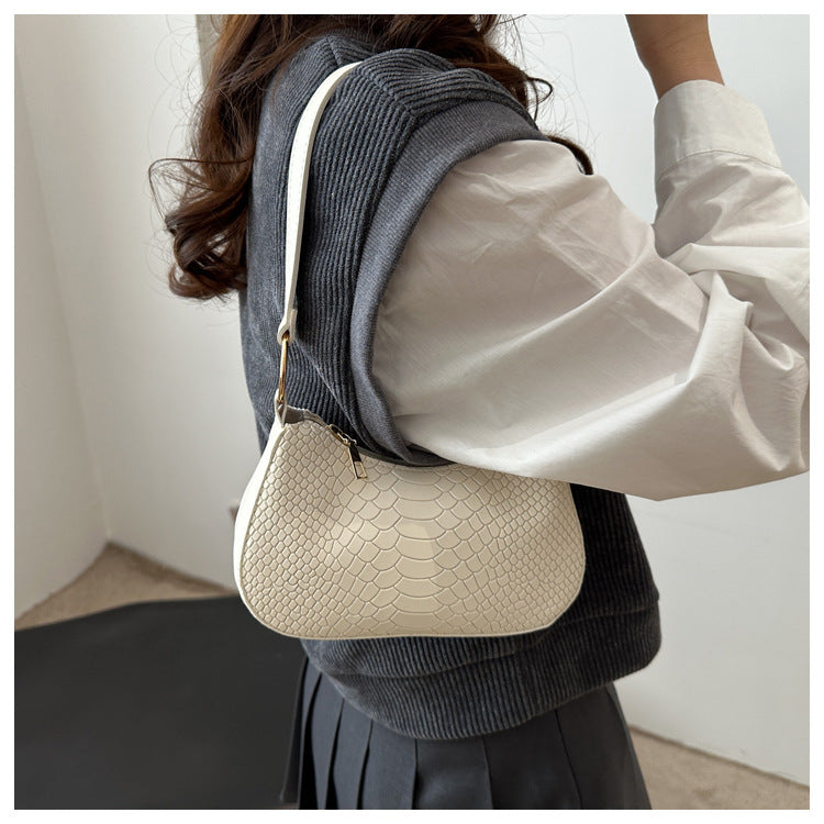 Women's Small PU Solid Color Streetwear Sewing Thread Square Zipper Underarm Bag