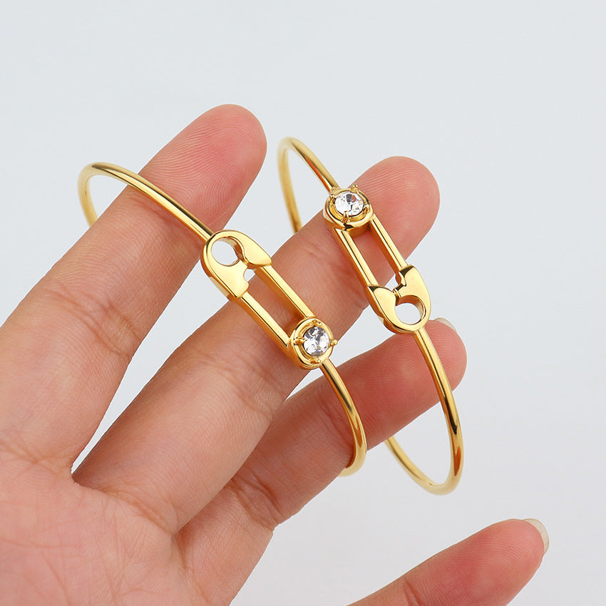 IG Style Simple Style Geometric 304 Stainless Steel Bangle In Bulk