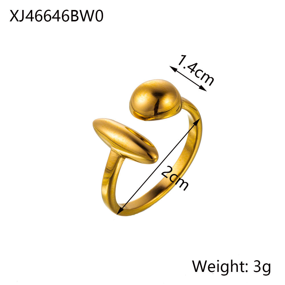 Jewelry Simple Style Heart Shape Bow Knot Titanium Steel Open Rings