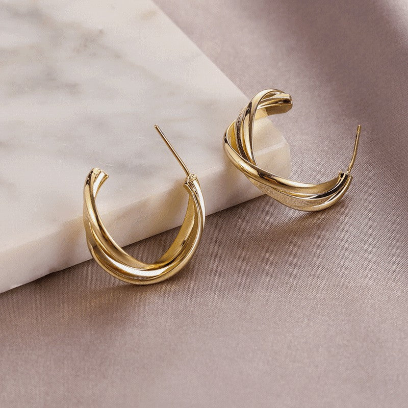 1 Pair Simple Style Classic Style U Shape Geometric Plating Copper Earrings