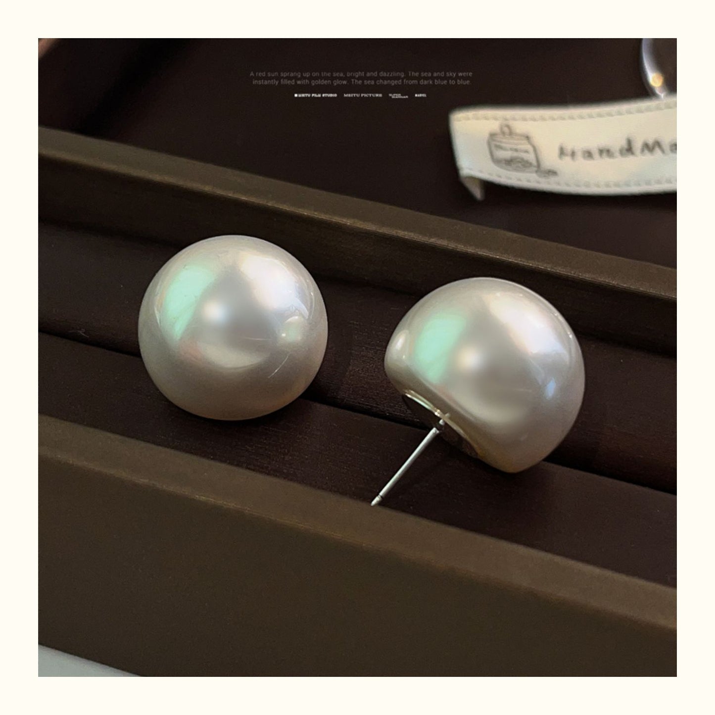 1 pair elegant basic simple style geometric imitation pearl ear studs