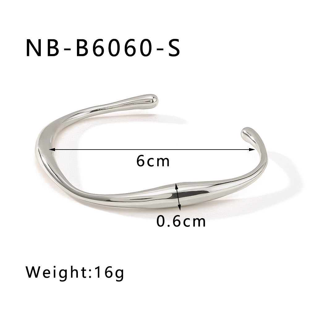 Simple Style Commute Geometric 304 Stainless Steel Bangle In Bulk