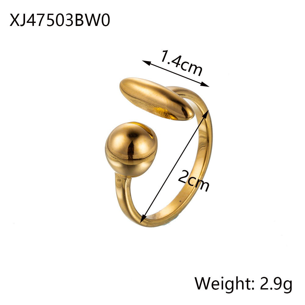 Jewelry Simple Style Heart Shape Bow Knot Titanium Steel Open Rings