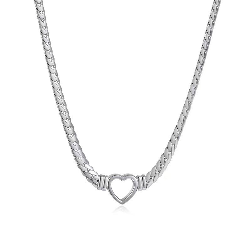 Jewelry Lady Heart Shape Titanium Steel Plating Necklace