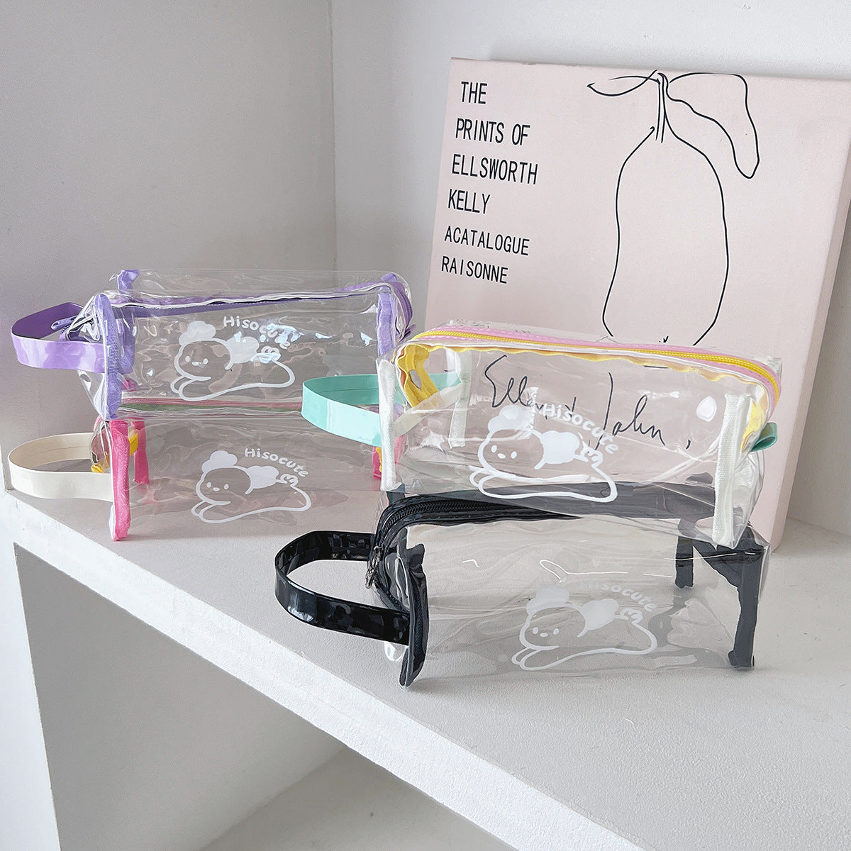 Elegant Streetwear Letter PVC Square Makeup Bags