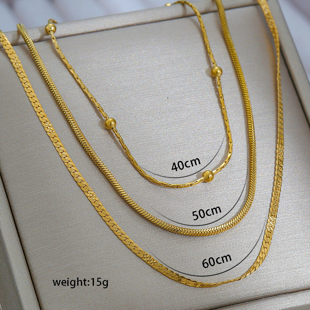 Jewelry Elegant Streetwear Geometric 304 Stainless Steel Plating Layered Necklaces