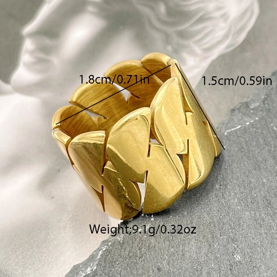 Jewelry Retro Geometric 304 Stainless Steel 14K Gold Plated Irregular Stainless Steel Rings