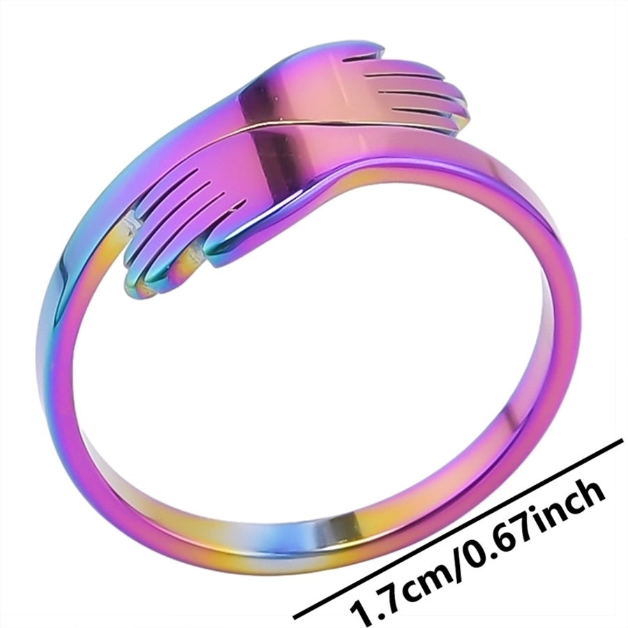 Jewelry Commute Palm 304 Stainless Steel 18K Gold Plated Polishing Rings - CEJEW