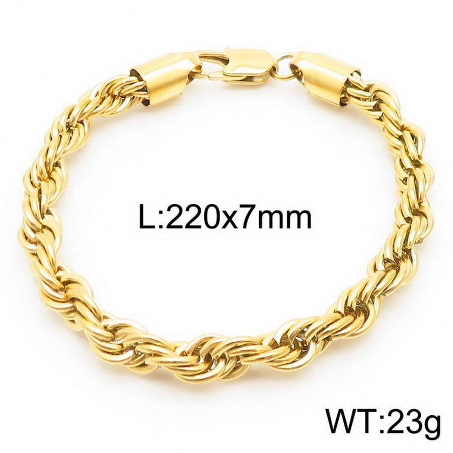 Elegant Simple Style Streetwear Twist 304 Stainless Steel 18K Gold Plated Unisex Bracelets