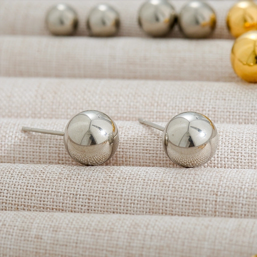 1 Pair Basic Ball 304 Stainless Steel Ear Studs