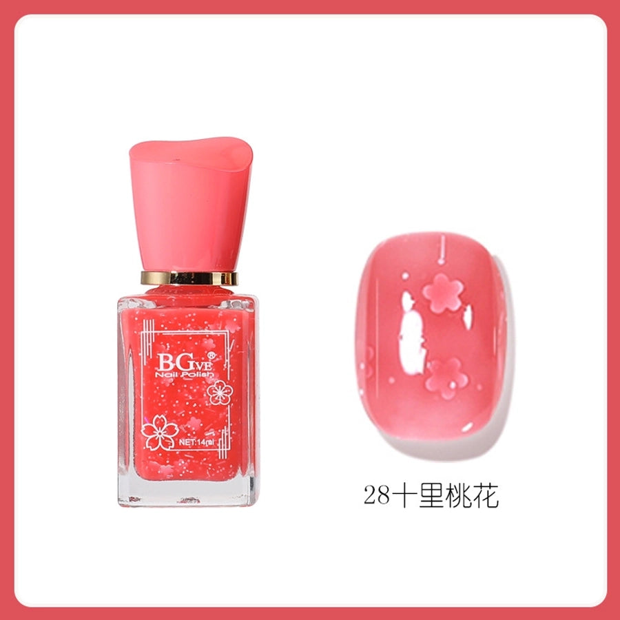 Bgve Nail Polish Long-lasting Quick-drying Transparent Nude Color Jelly Pink   Whitening Oil-based Nail Polish