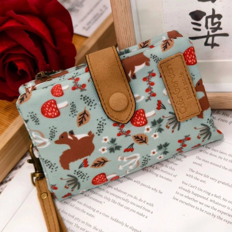 Women's Animal Flower Pu Leather Hidden Buckle Wallets