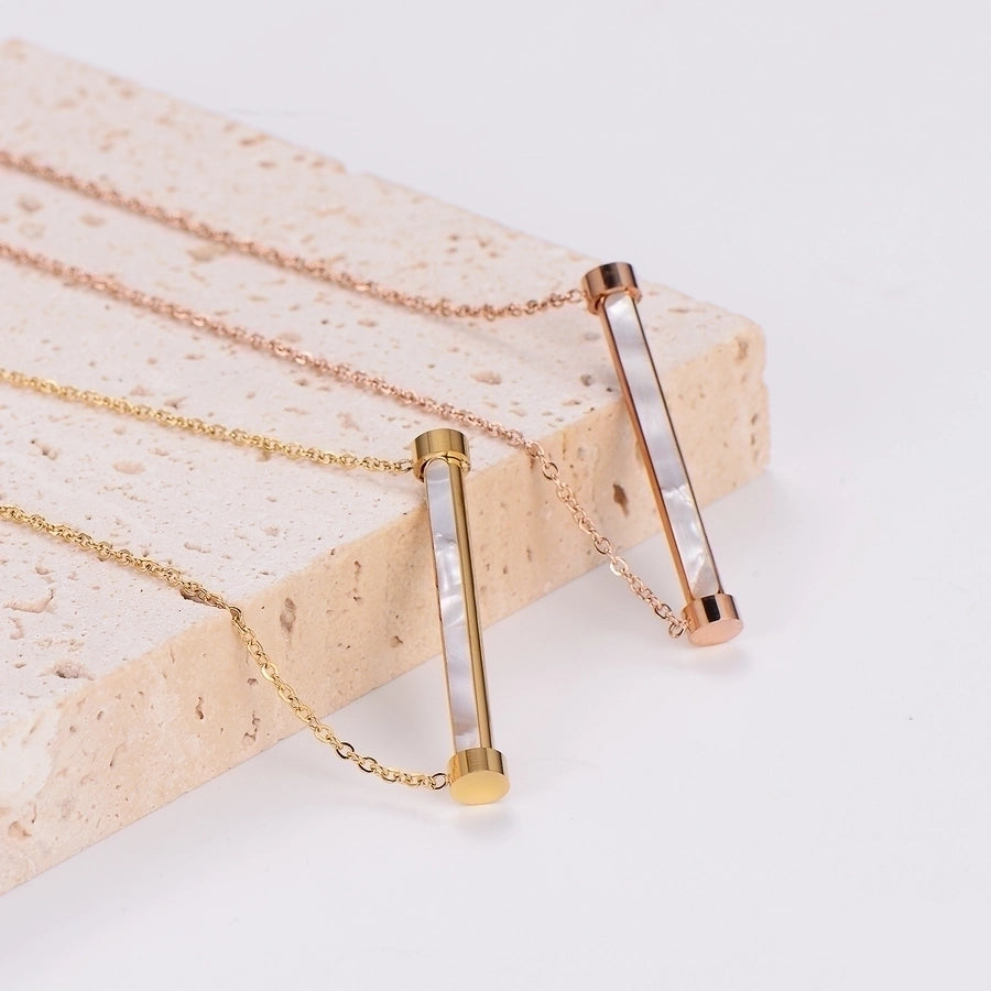 304 Stainless Steel 18K Gold Plated Rose Gold Plated Casual Inlay Solid Color Acrylic Pendant Necklace