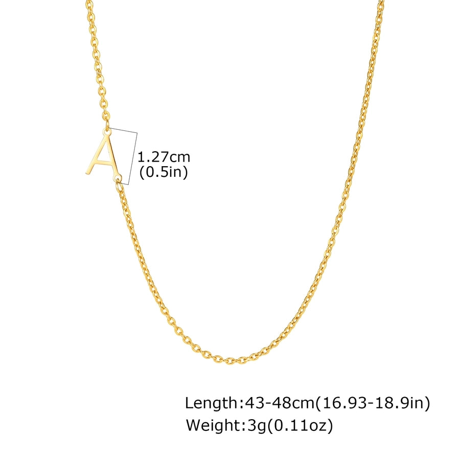 Jewelry IG Style Simple Style letter 201 Stainless Steel 18K Gold Plated Plating Pendant Necklace