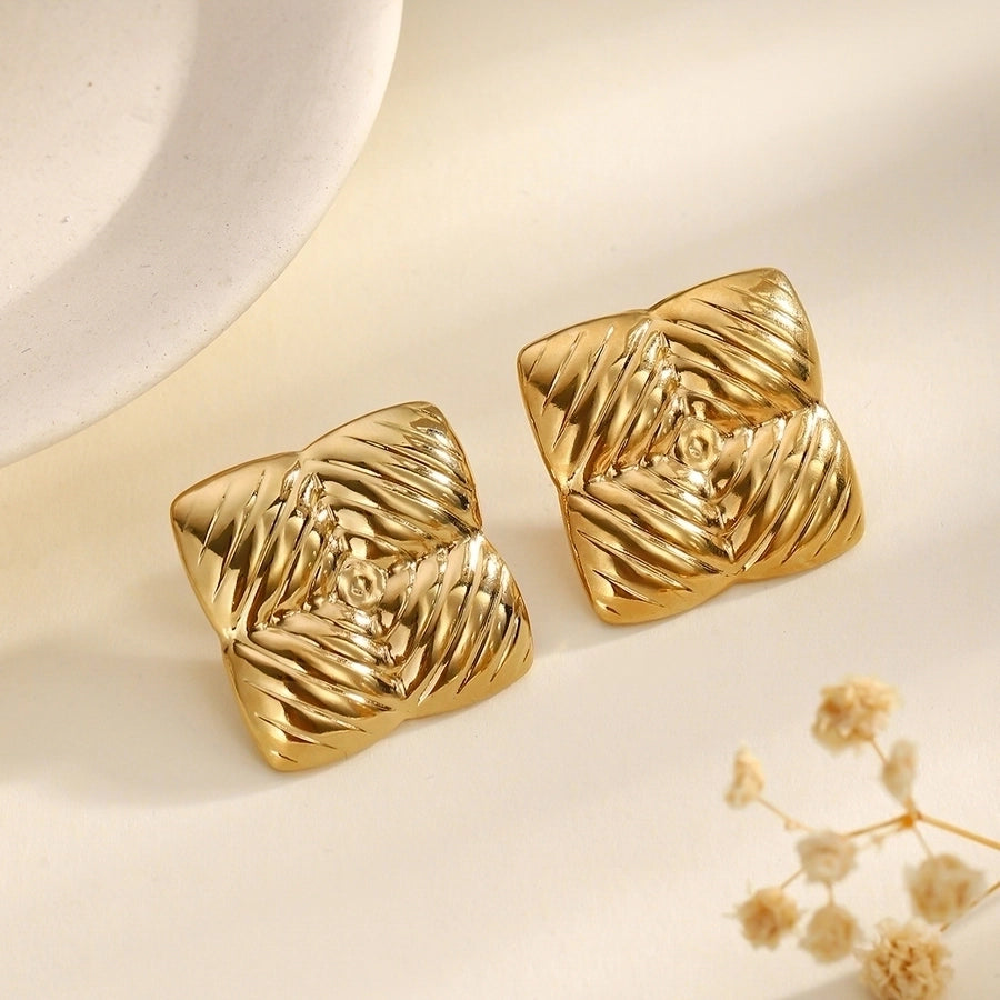 1 Pair Retro Simple Style Classic Style Geometric 304 Stainless Steel Ear Studs