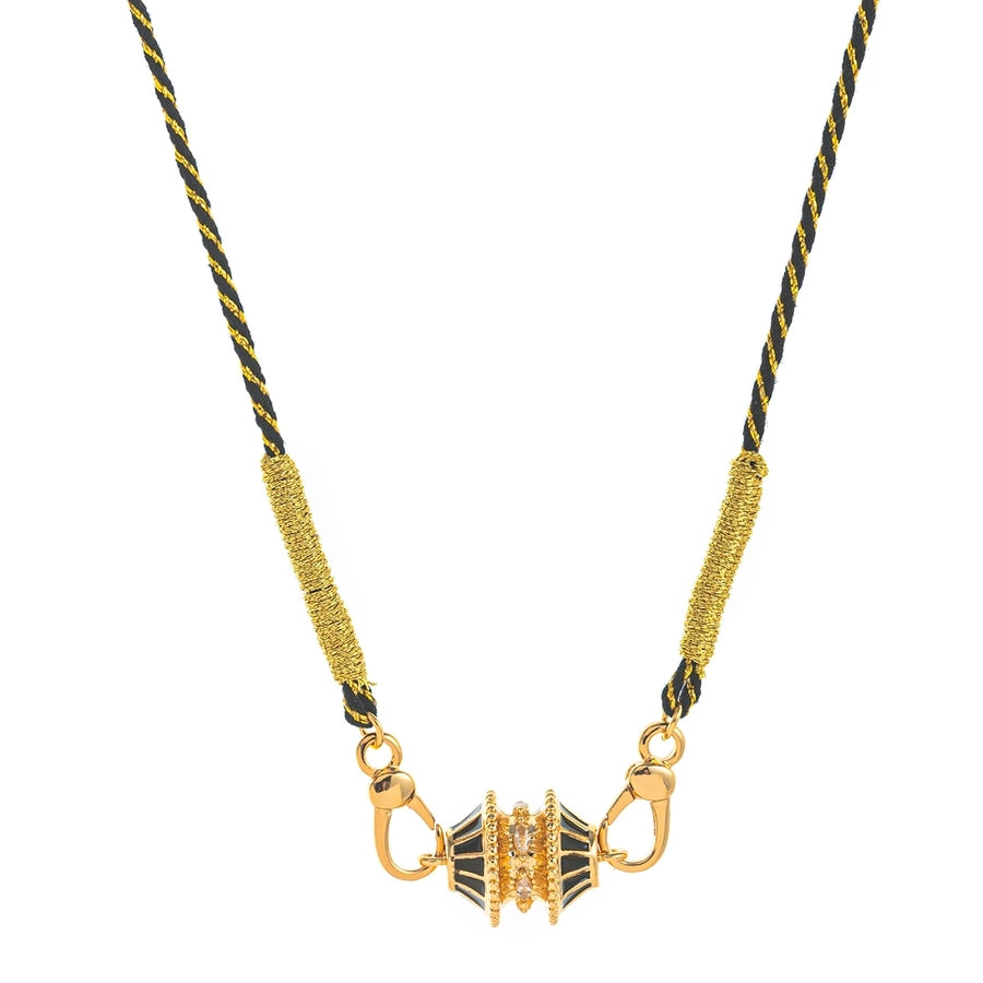 Simple Style Classic Style Geometric Gold Plated Zircon cotton rope Copper  Chain Necklaces