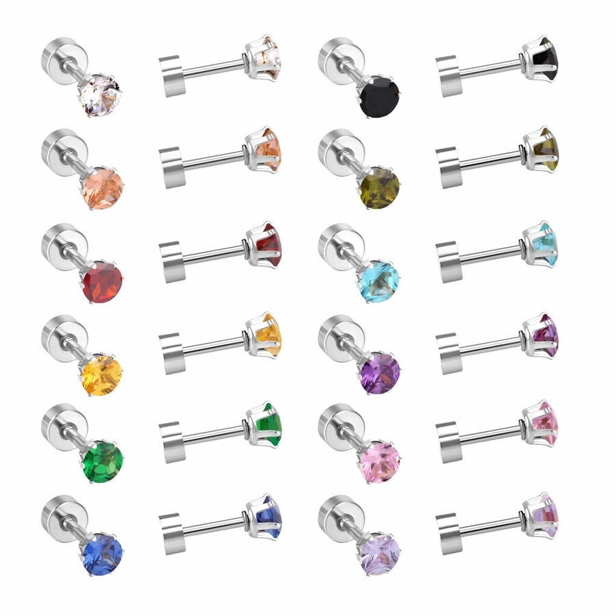 1 Set Casual Elegant Simple Style Geometric Plating 304 Stainless Steel Zircon Ear Studs