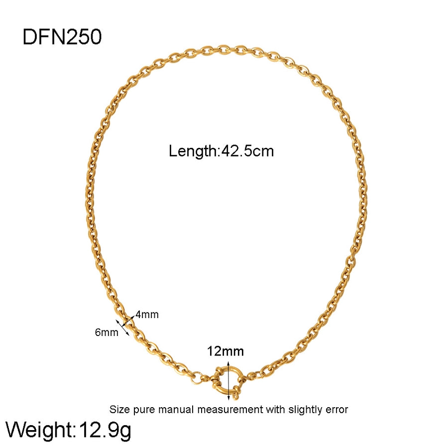 Jewelry IG Style Solid Color Titanium Steel 18K Gold Plated Irregular Stainless Steel Necklaces